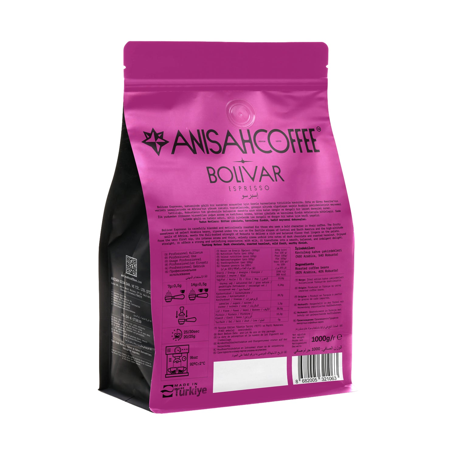 Bolivar Espresso Çekirdek Kahve | 1000gr