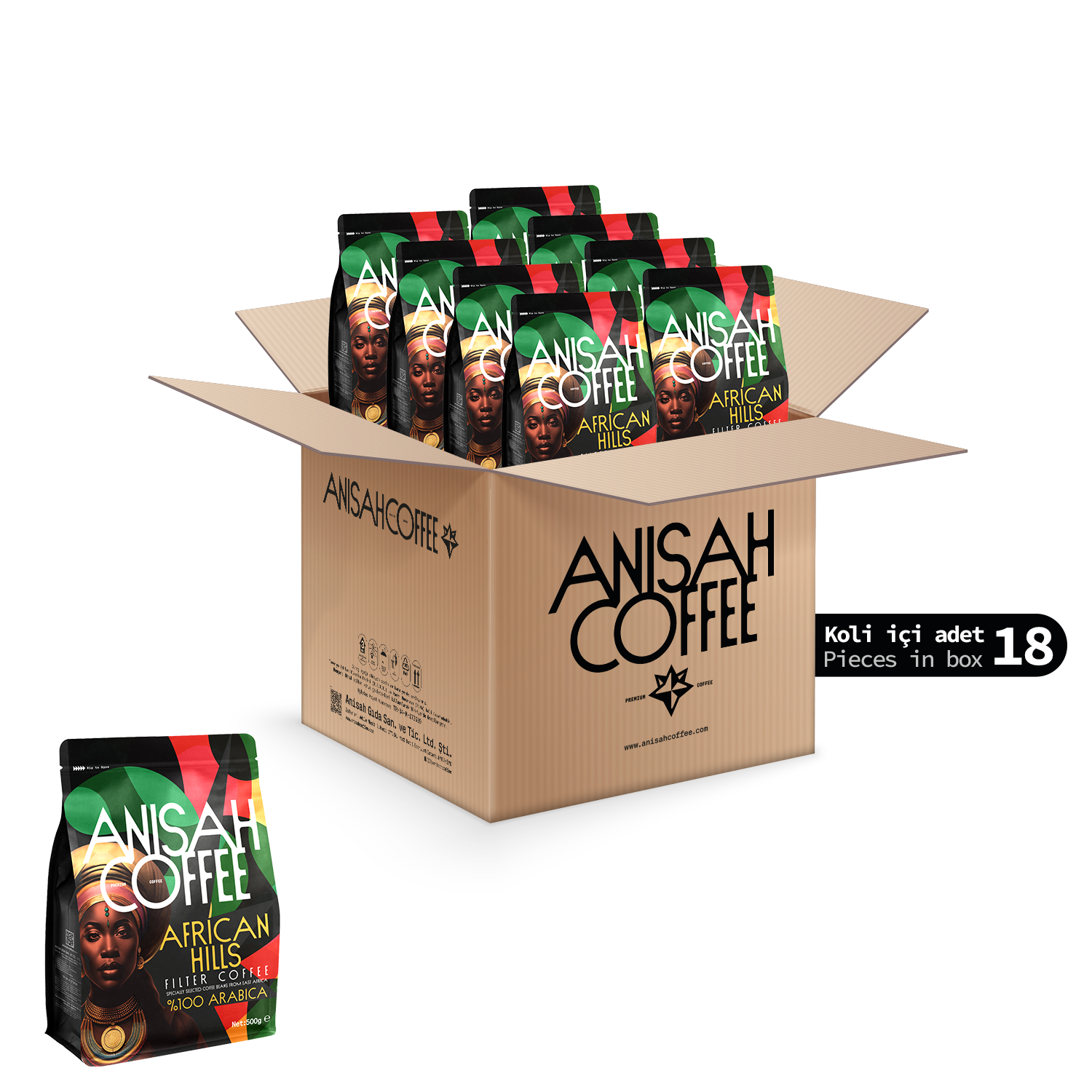 African Hills Filtre Kahve | 18x500gr | Koli