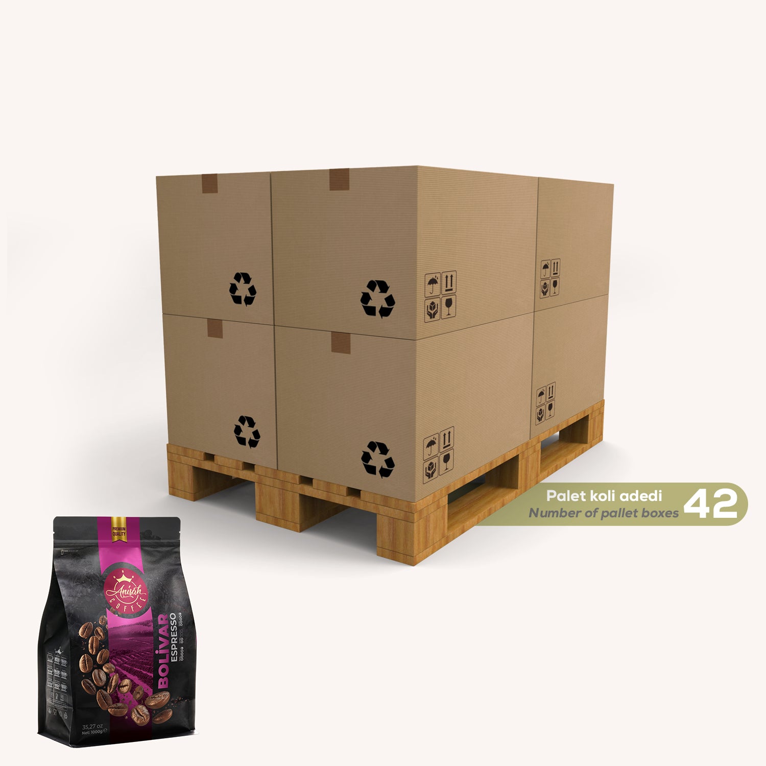 Bolivar Espresso Çekirdek Kahve 1000 Gr | 6 x 42 Koli | 252 Adet | (1 Palet )