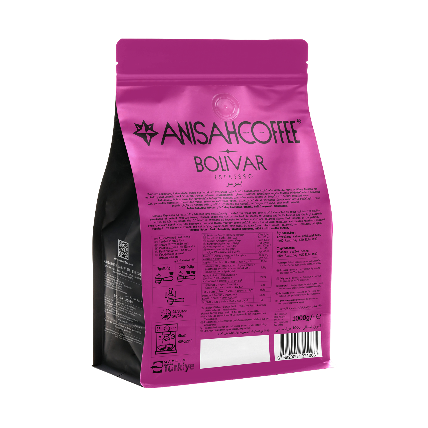 Bolivar Espresso Çekirdek Kahve | 1000gr