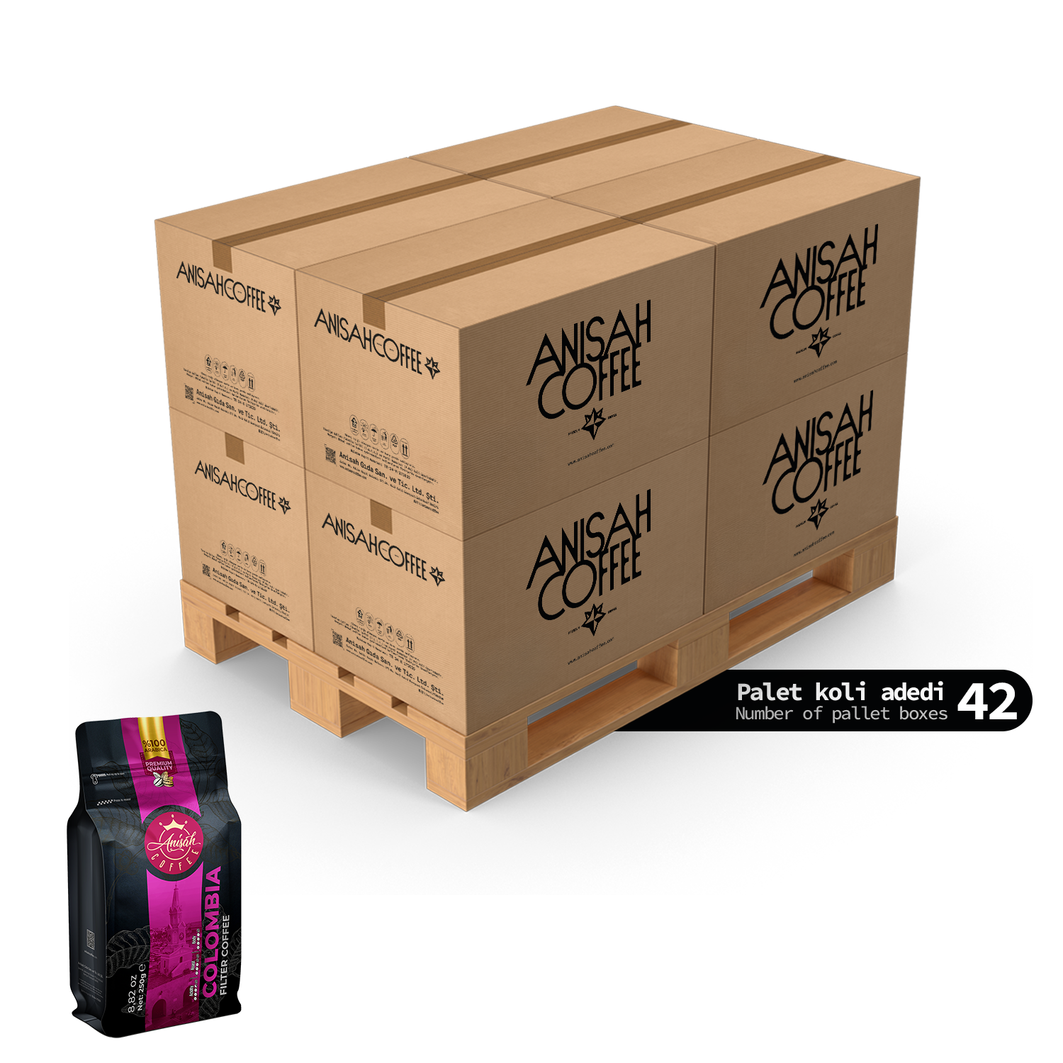 Colombia Filtre Kahve 250gr | 15x42 Koli | 630 Adet | Palet