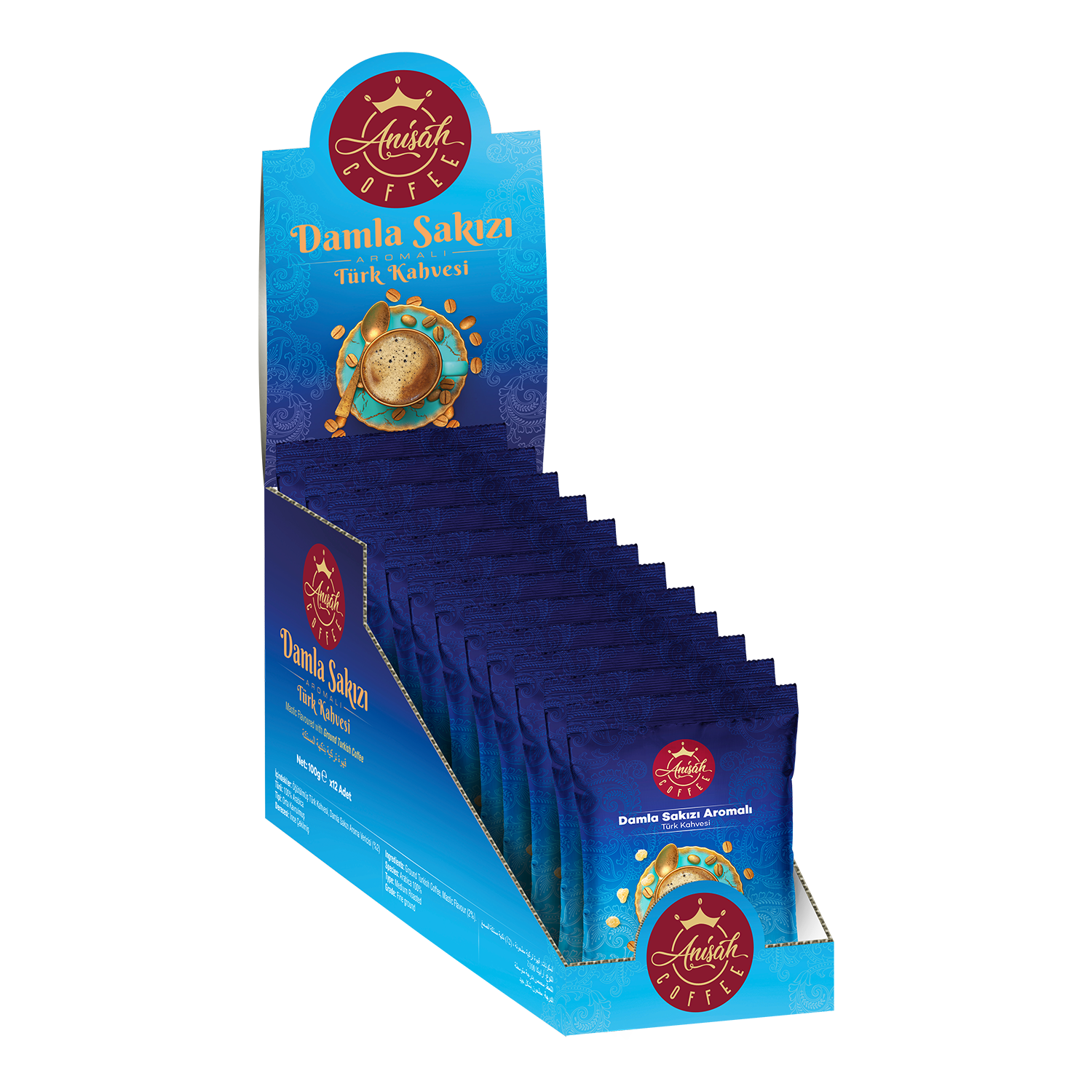 Damla Sakızı Aromalı Türk Kahvesi | 12'li | Ekonomik Paket