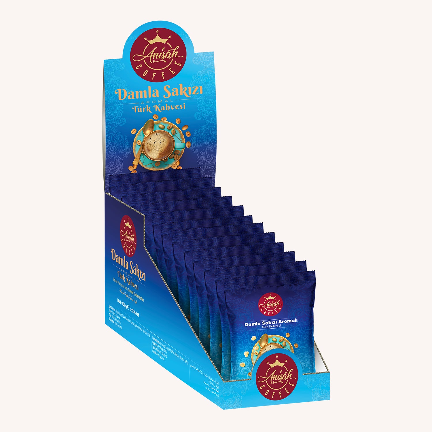 Ekonomik Paket 12'li Damla Sakızı Aromalı Türk Kahvesi