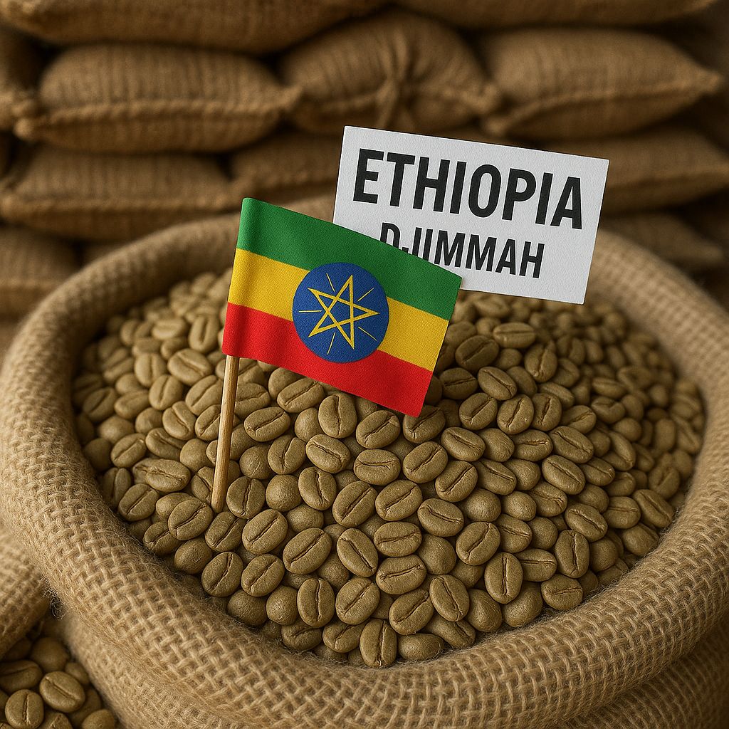 Ethiopia Djimmah yesil kahve cekirdekleri
