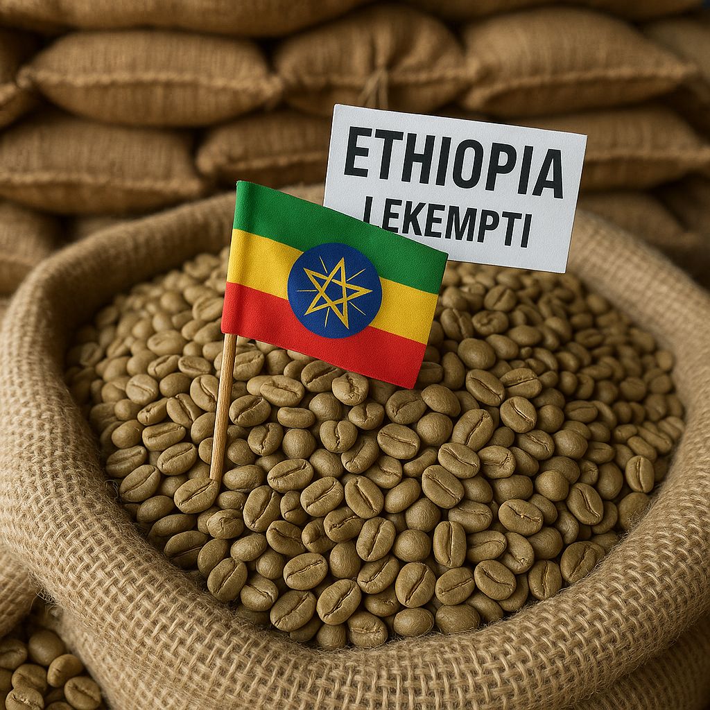 Ethiopia Lekempti yesil kahve cekirdekleri