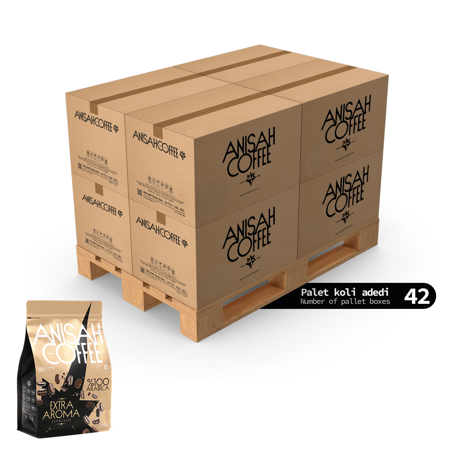 Extra Aroma Espresso Çekirdek Kahve 1000gr | 6x42 Koli | 252 Adet | Palet