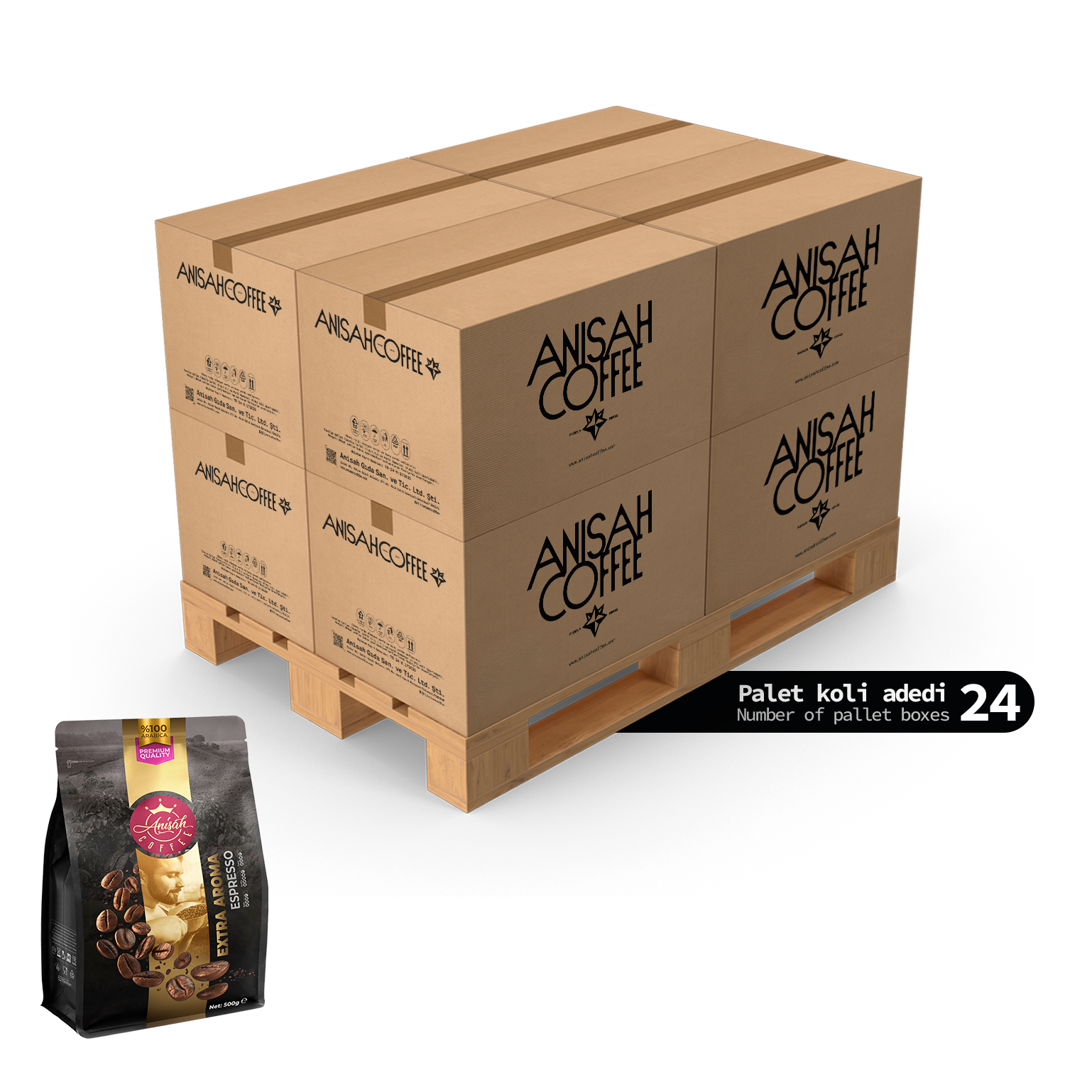 Extra Aroma Espresso Çekirdek Kahve 500gr | 18x24 Koli | 432 Adet | Palet
