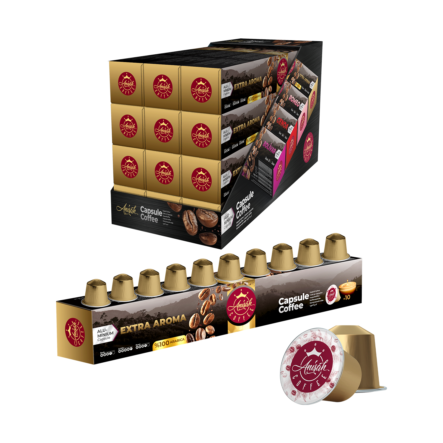 Extra Aroma Kapsül Kahve | 12x10'lu | Nespresso Uyumlu | Alüminyum Kapsül