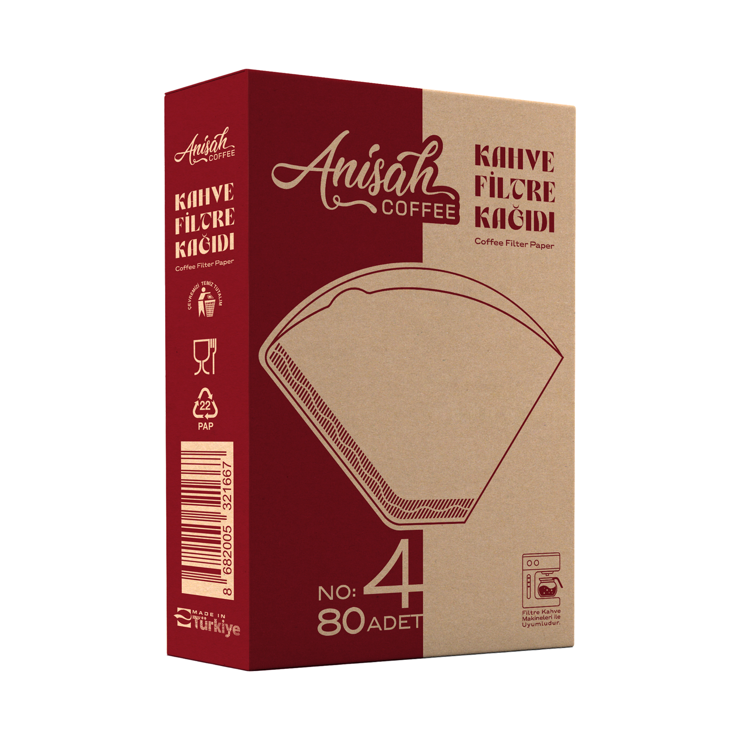 Filtre Kahve Kağıdı | 80'li | Kokusuz | Kimyasalsız | Doğa Dostu | Yırtılmaz