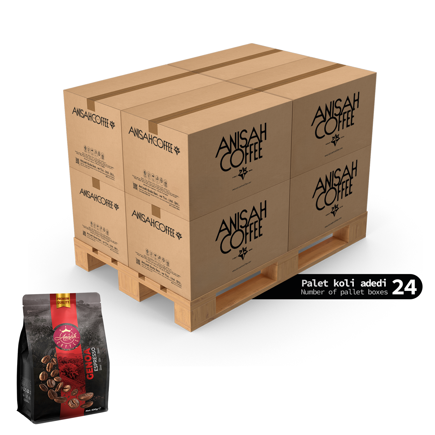 Genoa Espresso Çekirdek Kahve 500gr | 18x24 Koli | 432 Adet | Palet