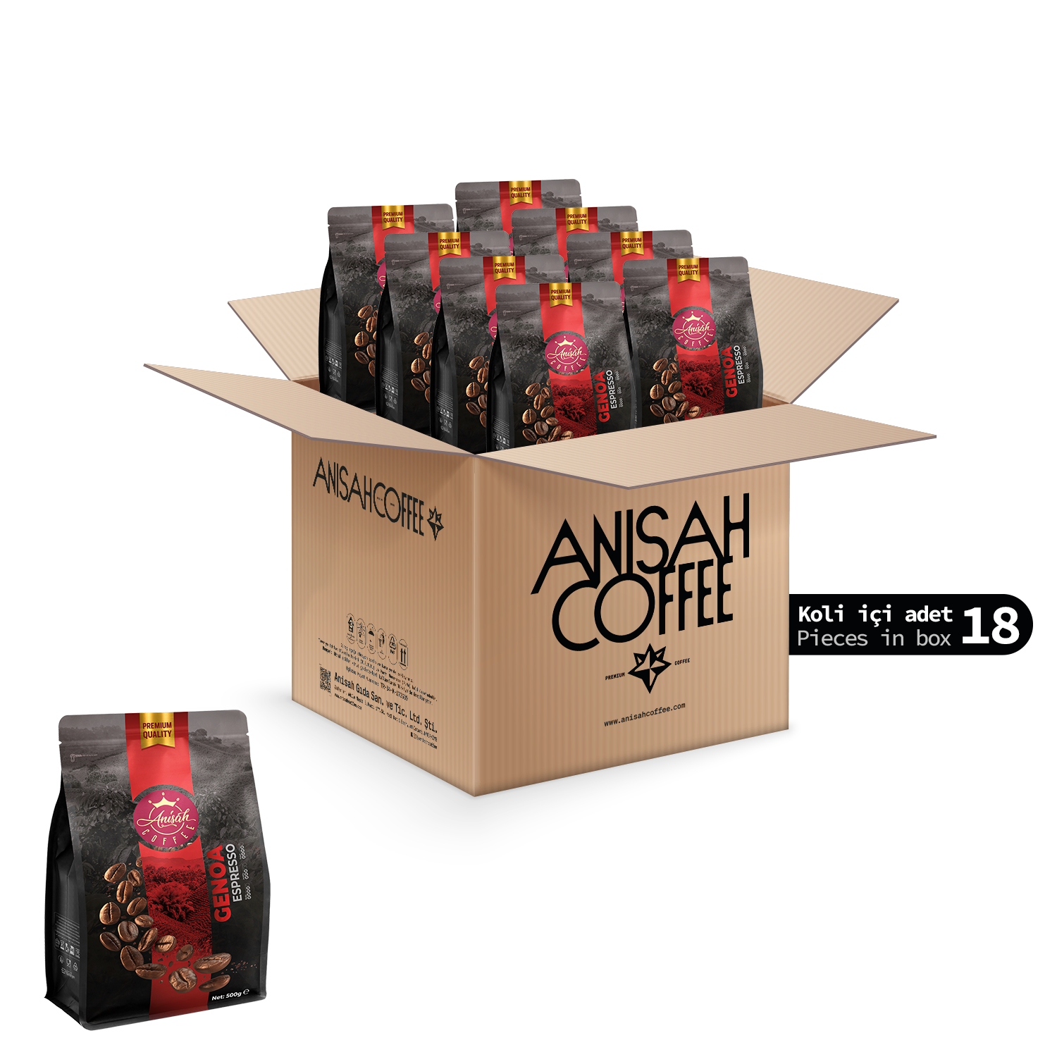 Genoa Espresso Çekirdek Kahve | 18x500gr | Koli
