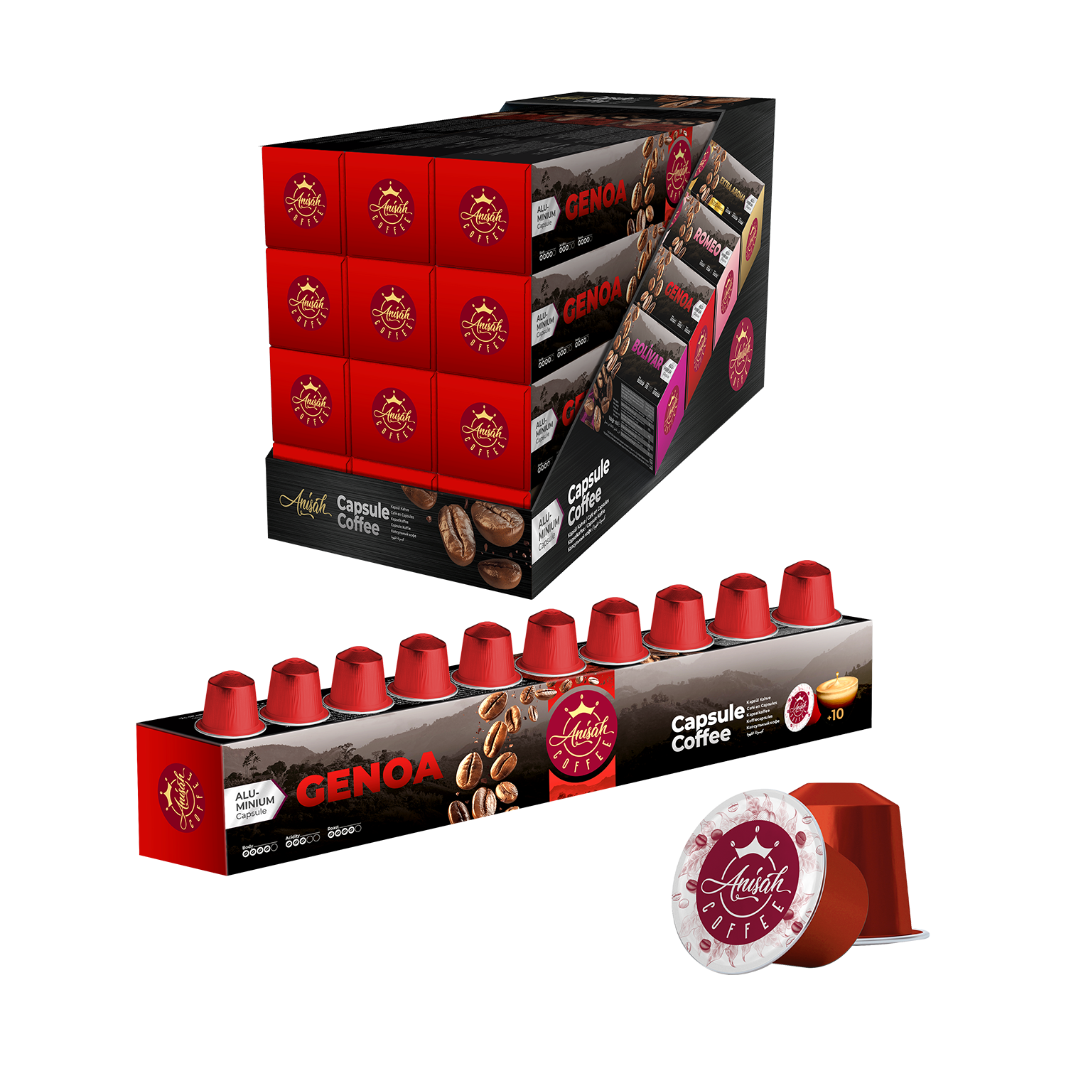 Genoa Kapsül Kahve | 12x10'lu | Nespresso Uyumlu | Alüminyum Kapsül