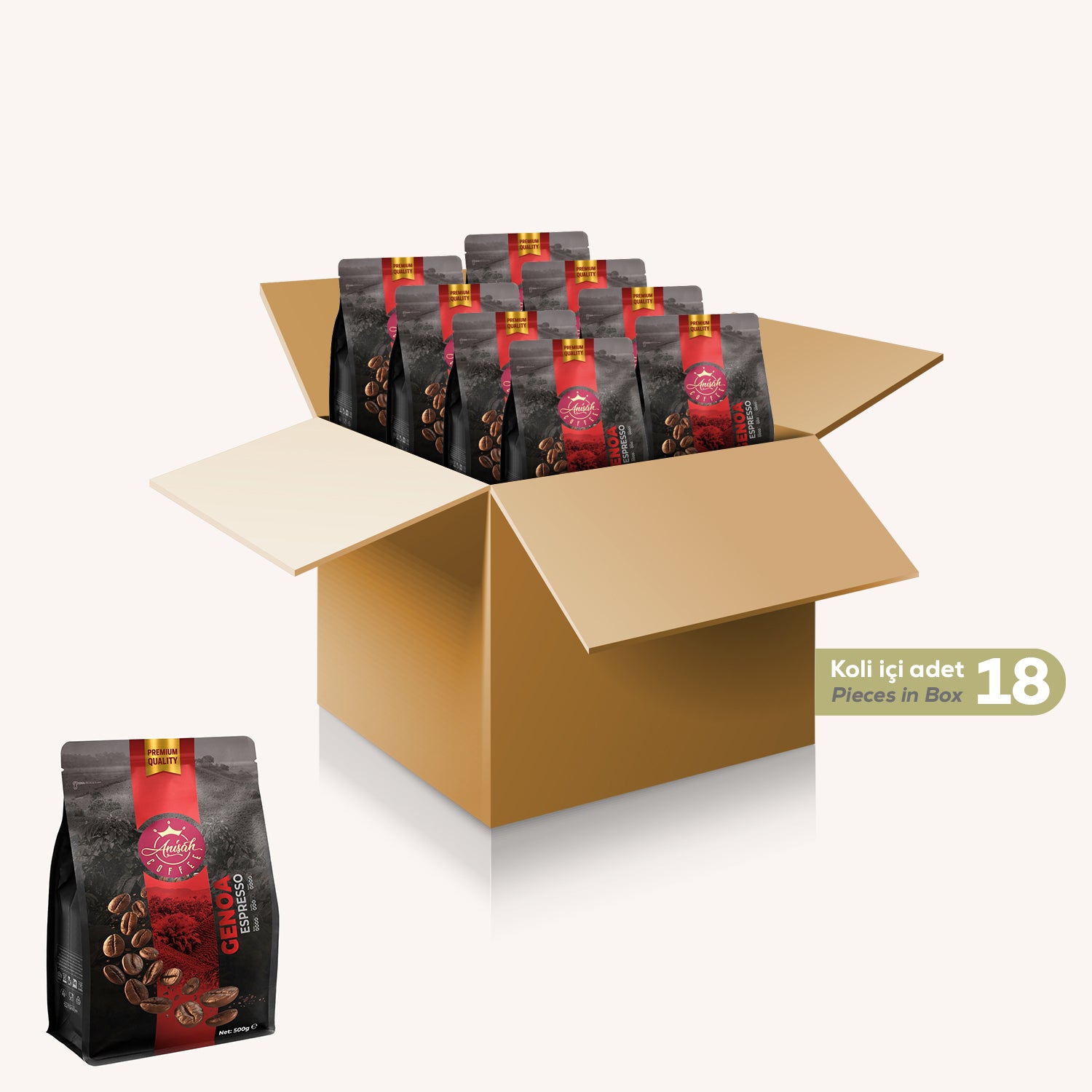 Genoa Espresso Çekirdek Kahve | 18x500gr | Koli