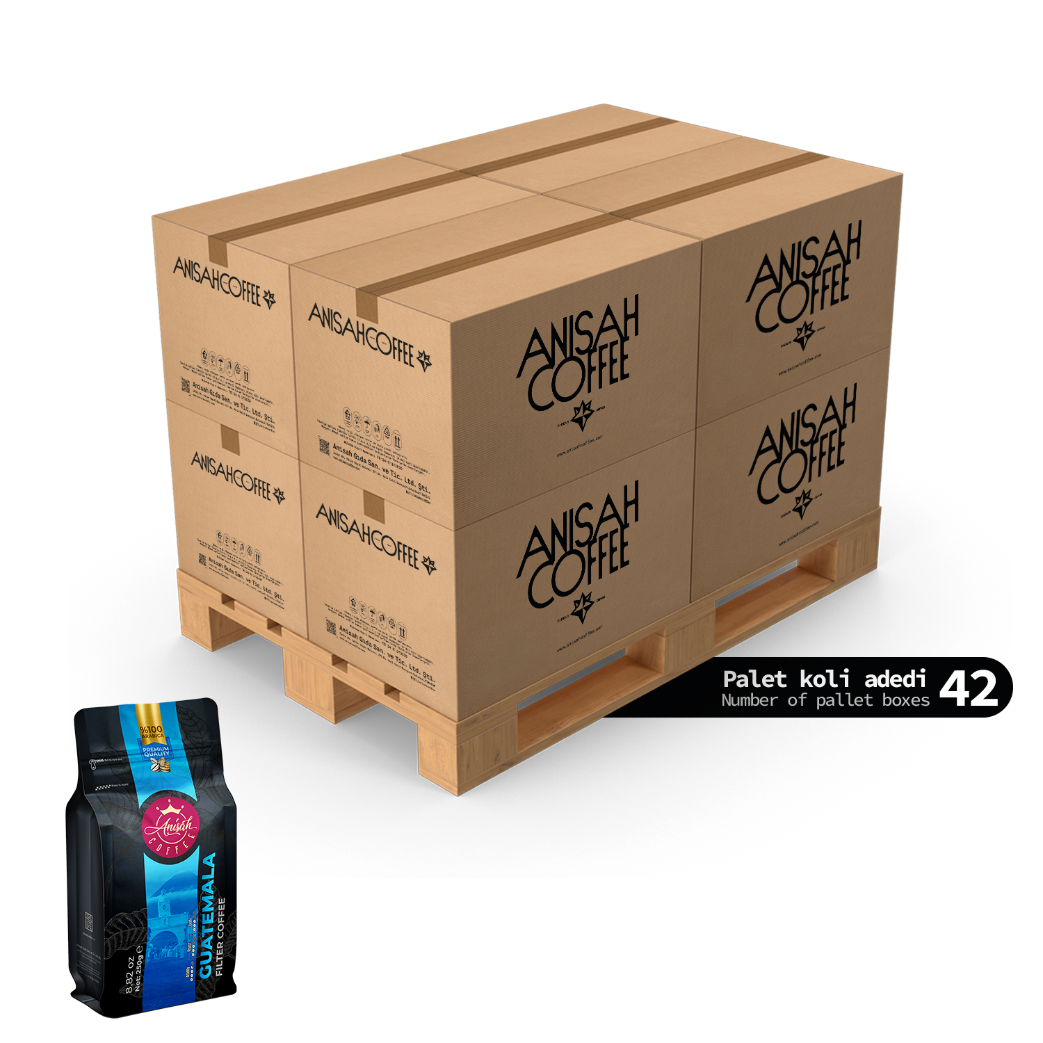 Guatemala Filtre Kahve 250gr | 15x42 Koli | 630 Adet | Palet