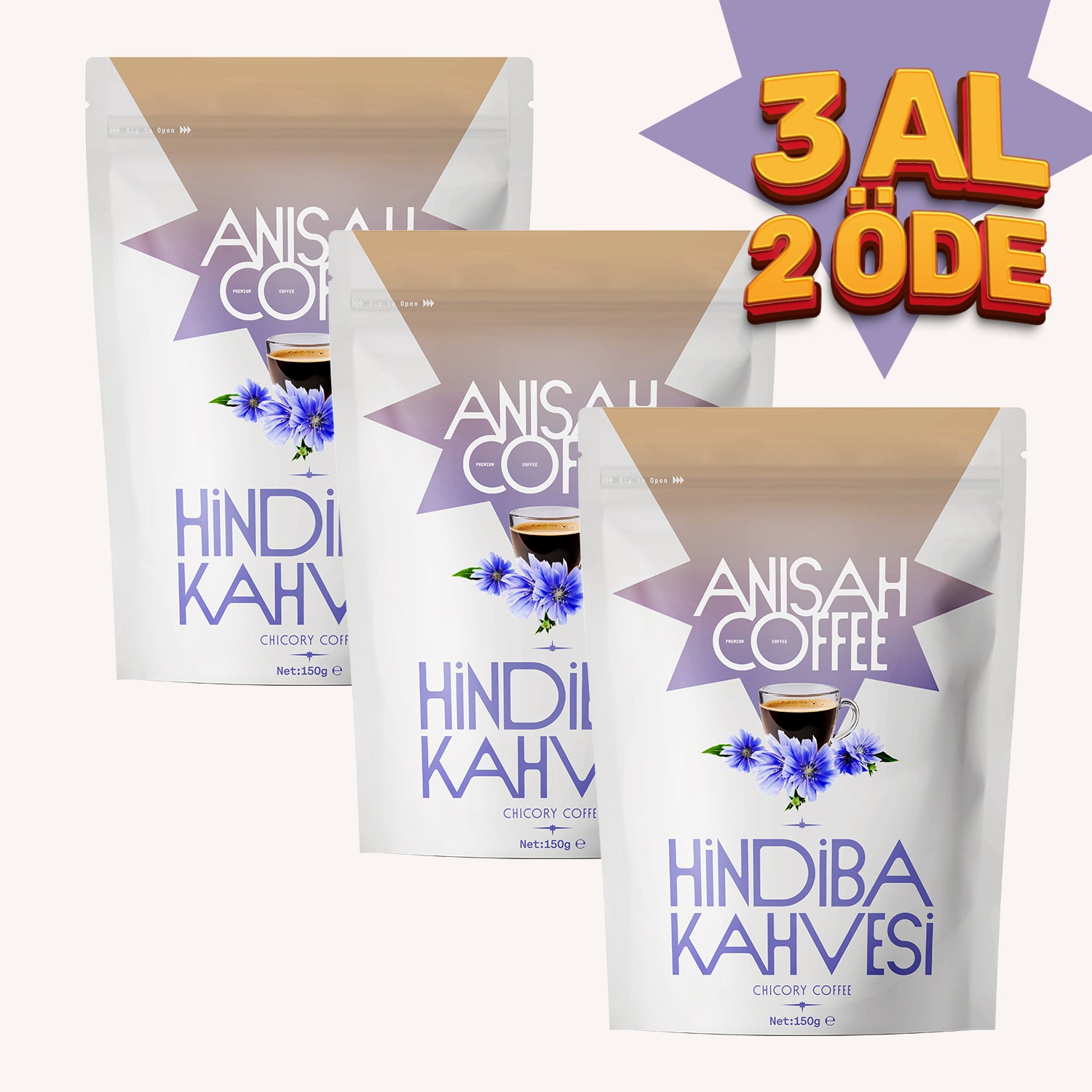 Prebiyotikli Hindiba Kahvesi | 3x150gr | Lif Kaynağı