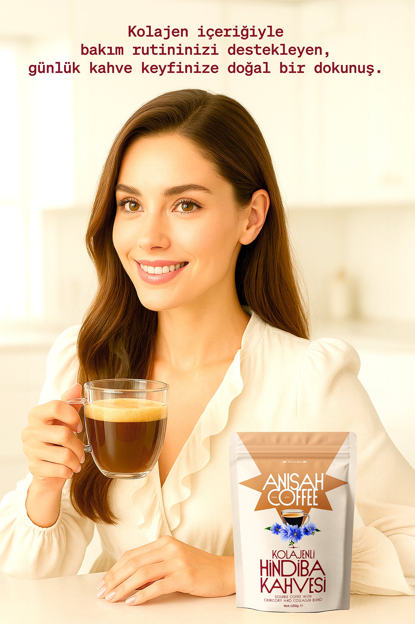 Anisah Coffee Kolajenli Hindiba Kahvesi 150 gr- Protein, Lif Kaynağı