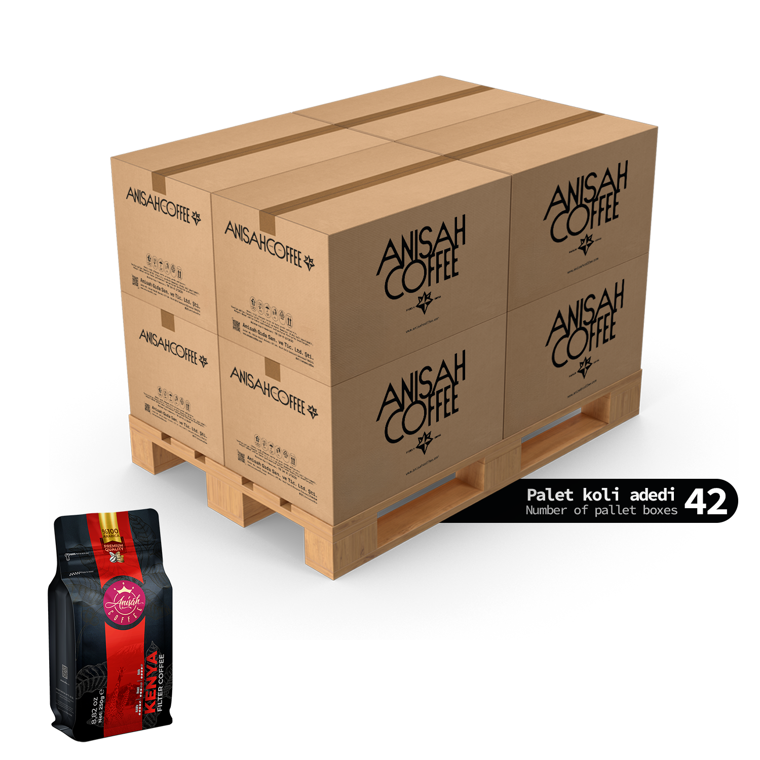 Kenya Filtre Kahve 250gr | 15x42 Koli | 630 Adet | Palet