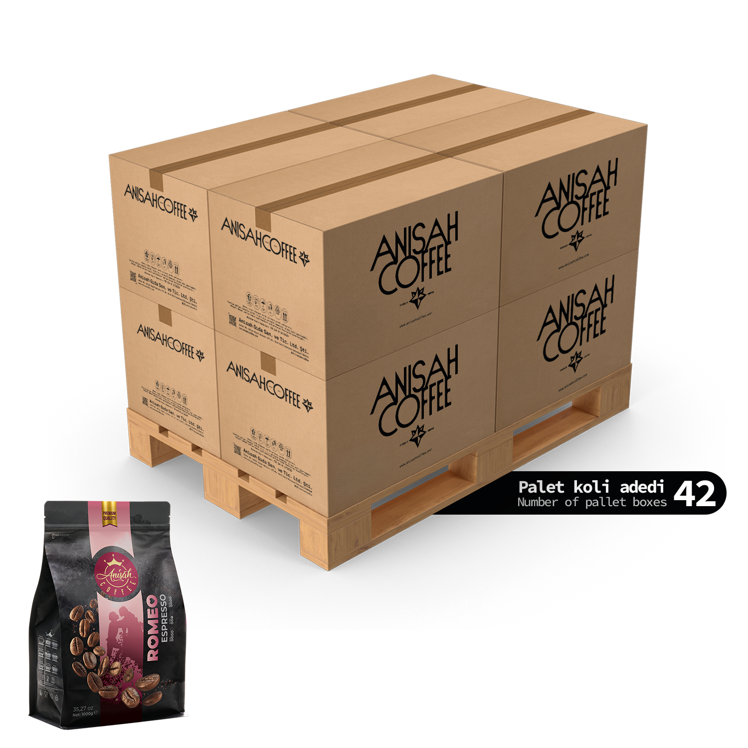 Romeo Espresso Çekirdek Kahve 1000gr | 6x42 Koli | 252 Adet | Palet