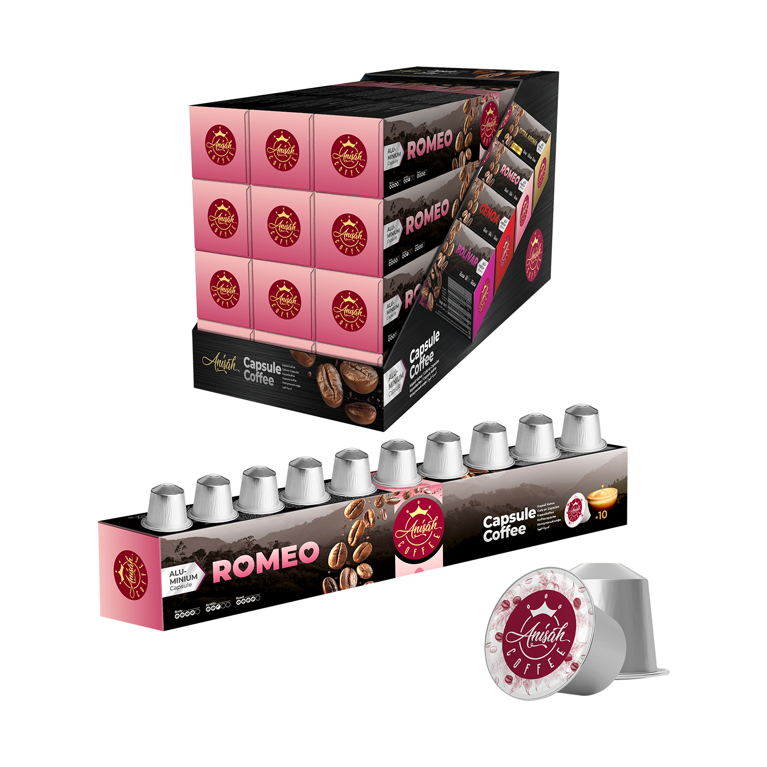 Romeo Kapsül Kahve | 12x10'lu | Nespresso Uyumlu | Alüminyum Kapsül