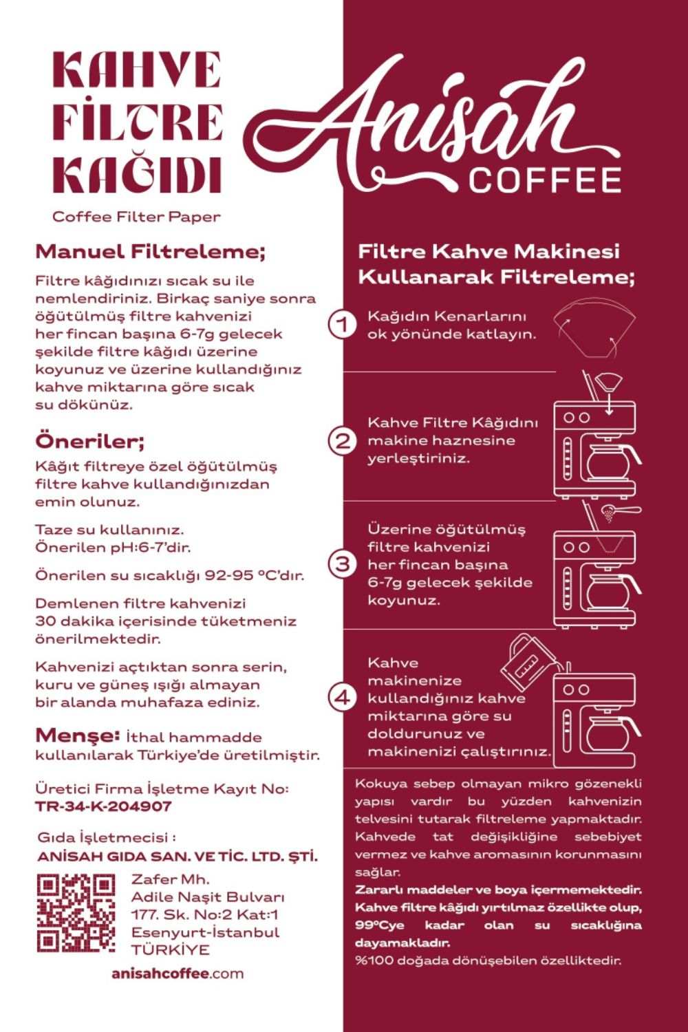 No:4 Filtre Kahve Kağıdı | 80'li | Kokusuz | Kimyasalsız | Doğa
